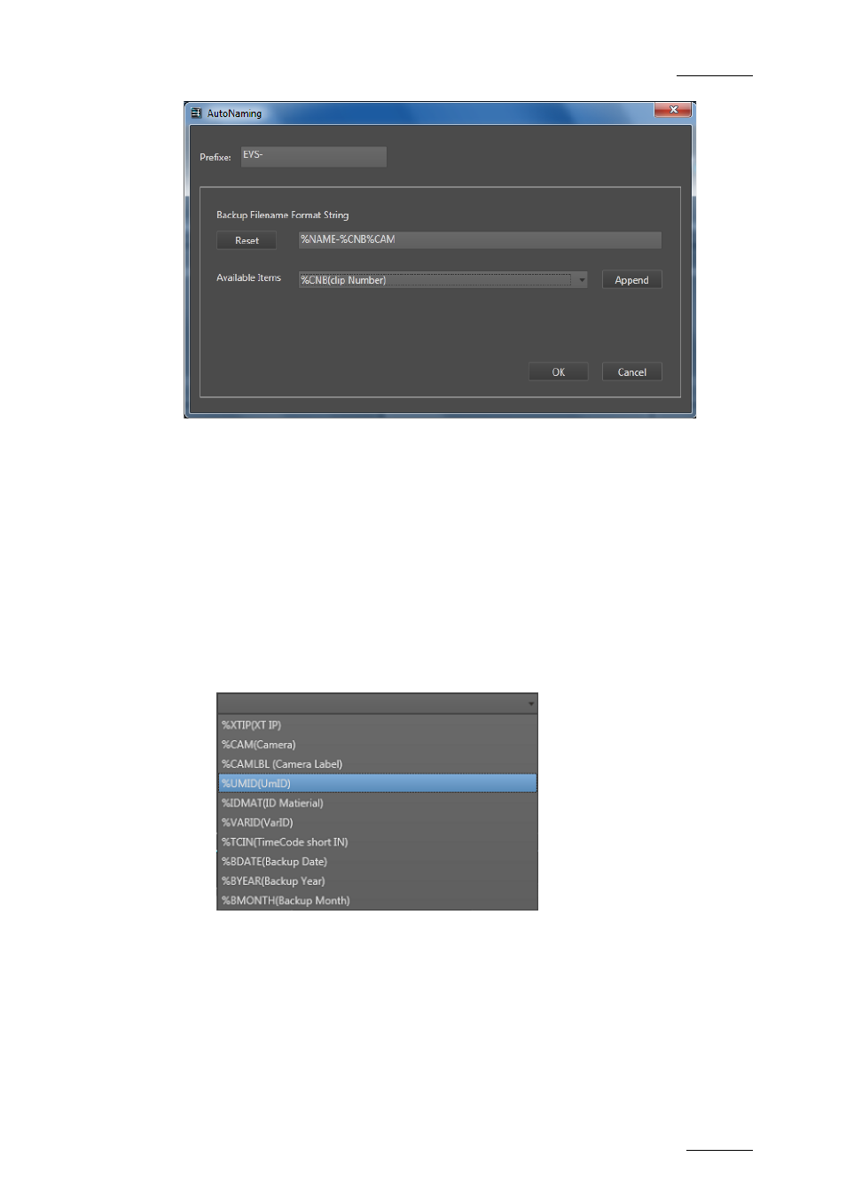How to modify the backup filename format string | EVS XFLY Streamer April 2012 User Manual User Manual | Page 27 / 33