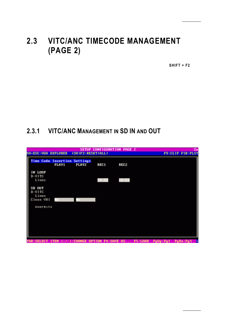 1 vitc/anc management in sd in and out, Vitc/anc management in sd in and out, 3 vitc/anc timecode management (page 2) | 1 vitc/anc | EVS XTnano Version 10.04 - January 2011 Configuration Manual User Manual | Page 19 / 62
