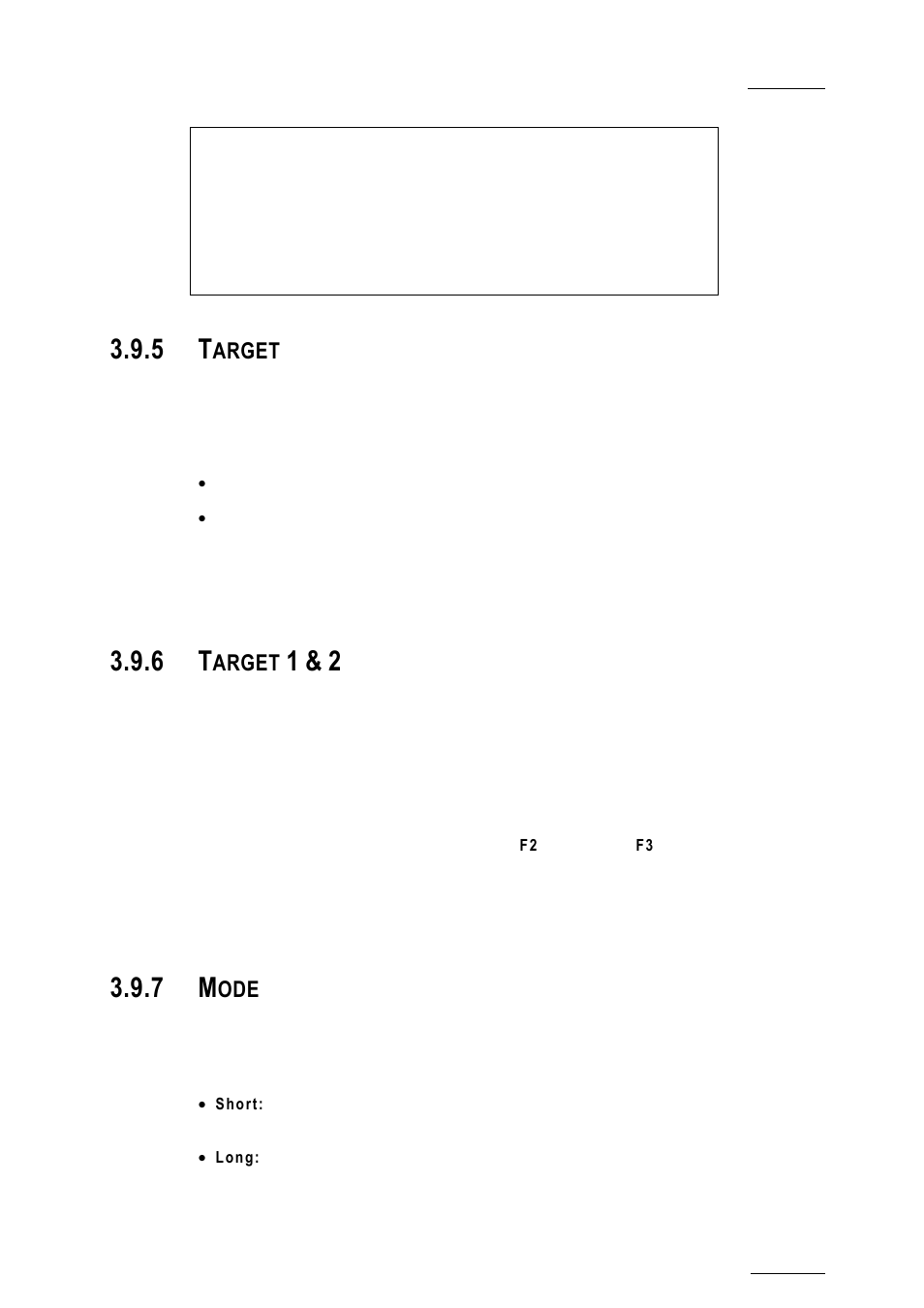 5 target, 6 target 1 & 2, 7 mode | Target, Target 1 & 2, Mode, Arget | EVS XTnano Version 10.04 - January 2011 Configuration Manual User Manual | Page 47 / 62