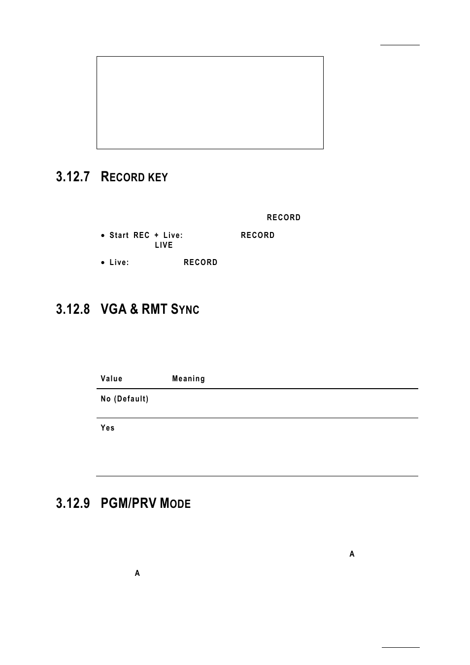 7 record key, 8 vga & rmt sync, 9 pgm/prv mode | Record key, Vga & rmt sync, Pgm/prv mode, 8 vga, 9 pgm/prv, Ecord key | EVS XTnano Version 10.04 - January 2011 Configuration Manual User Manual | Page 55 / 62