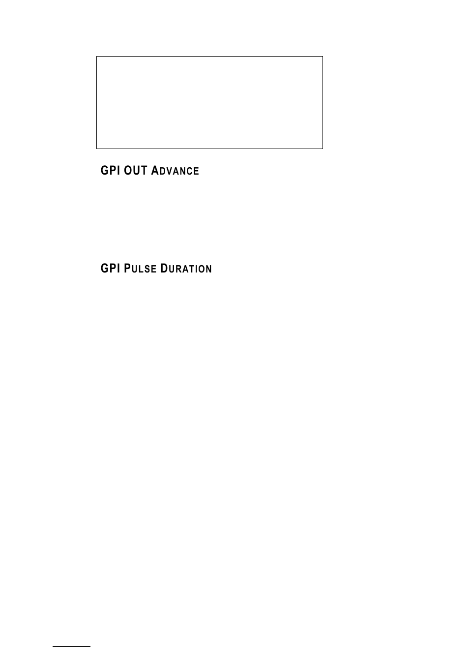 Gpi out advance, Gpi pulse duration | EVS XTnano Version 10.04 - January 2011 Configuration Manual User Manual | Page 60 / 62