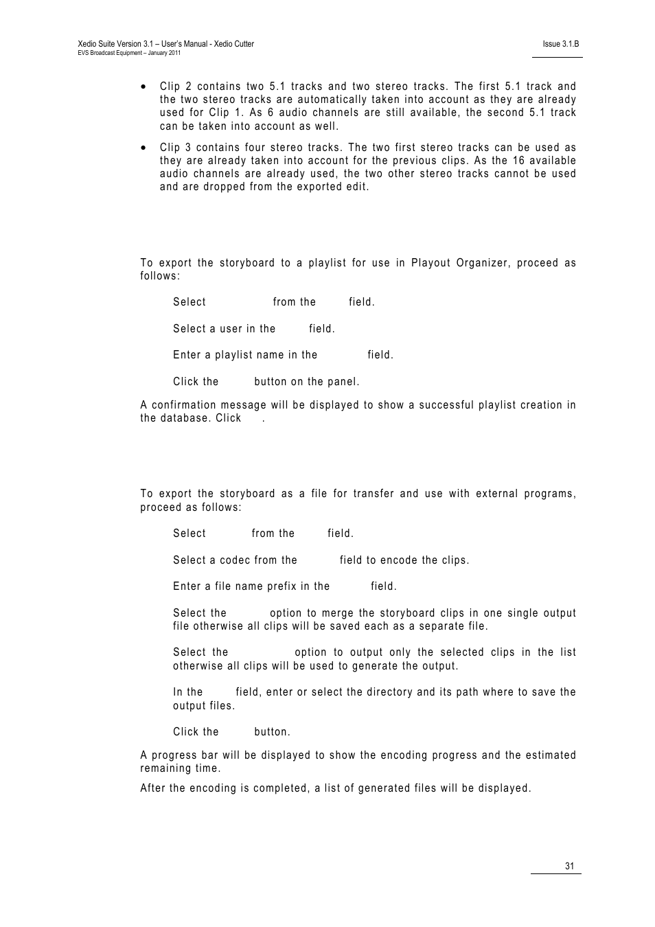 3 how to export the list to a playlist, 4 how to export the list as a file, How to export the list to a playlist | How to export the list as a file, Ow to, Xport the, Ist to a, Laylist, Ist as a | EVS XEDIO Cutter Version 3.1 - January 2011 User Manual User Manual | Page 36 / 38