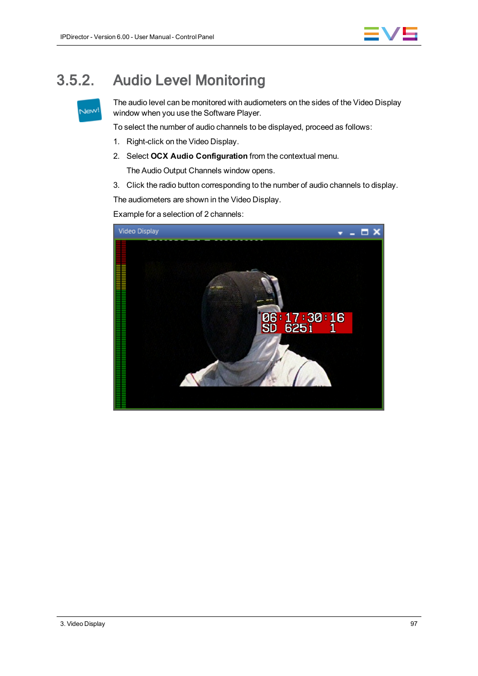 Audio level monitoring | EVS IPDirector Version 6.0 - November 2012 Part 5 User's Manual User Manual | Page 107 / 110