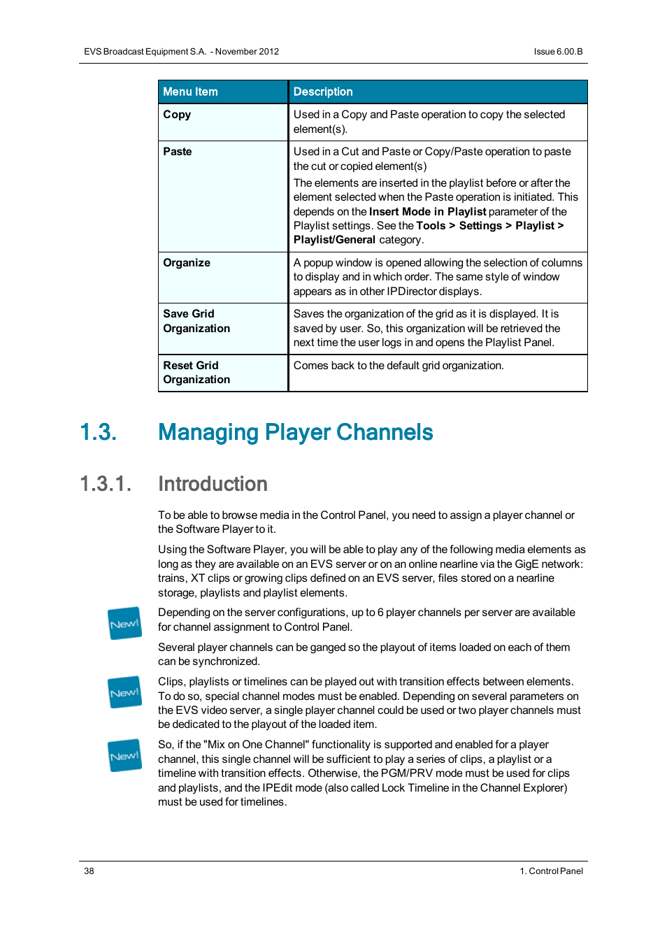Managing player channels, Introduction | EVS IPDirector Version 6.0 - November 2012 Part 5 User's Manual User Manual | Page 48 / 110