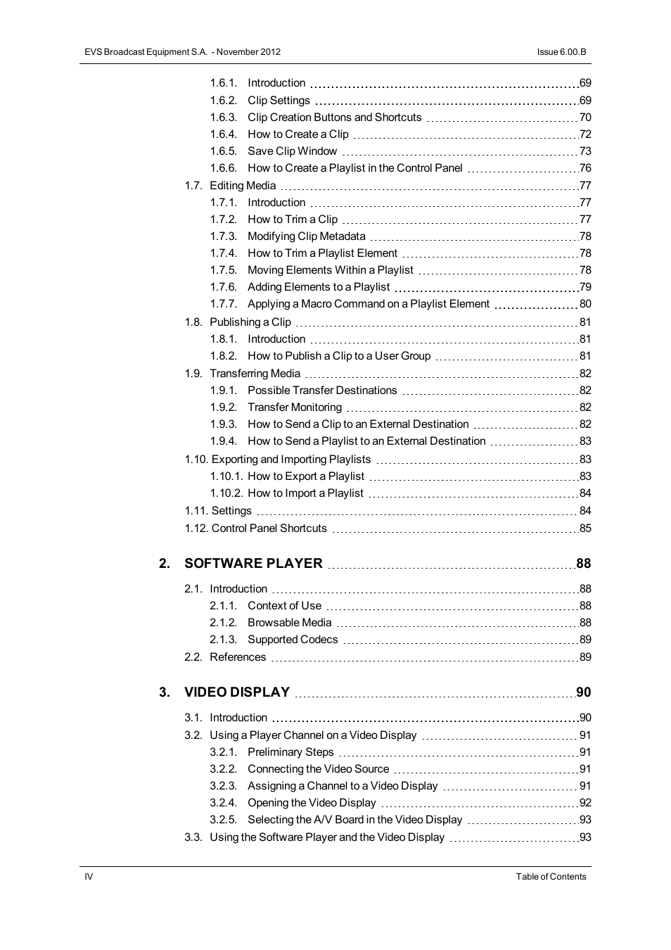 EVS IPDirector Version 6.0 - November 2012 Part 5 User's Manual User Manual | Page 6 / 110