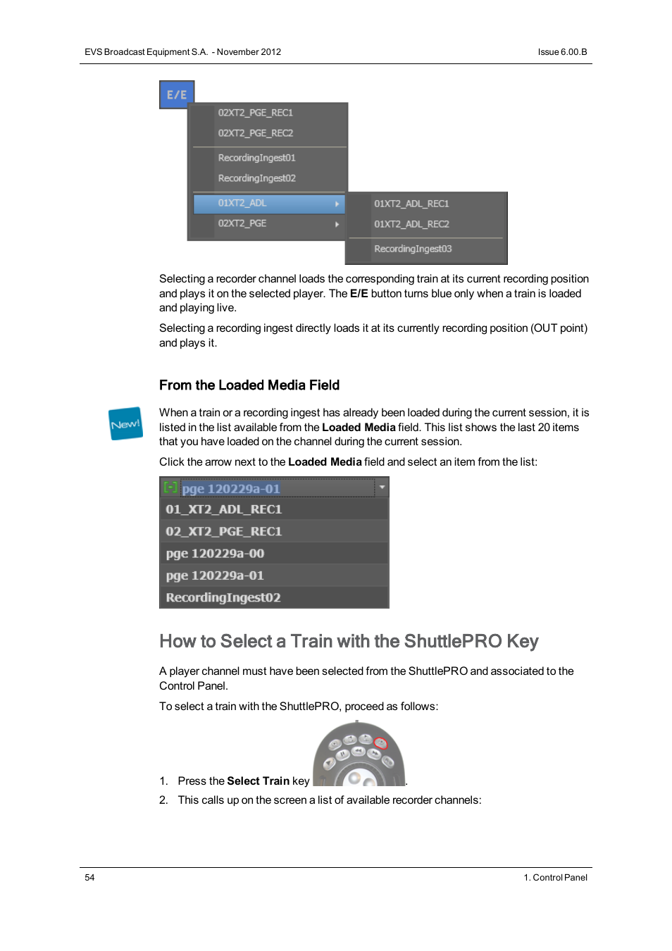How to select a train with the shuttlepro key | EVS IPDirector Version 6.0 - November 2012 Part 5 User's Manual User Manual | Page 64 / 110