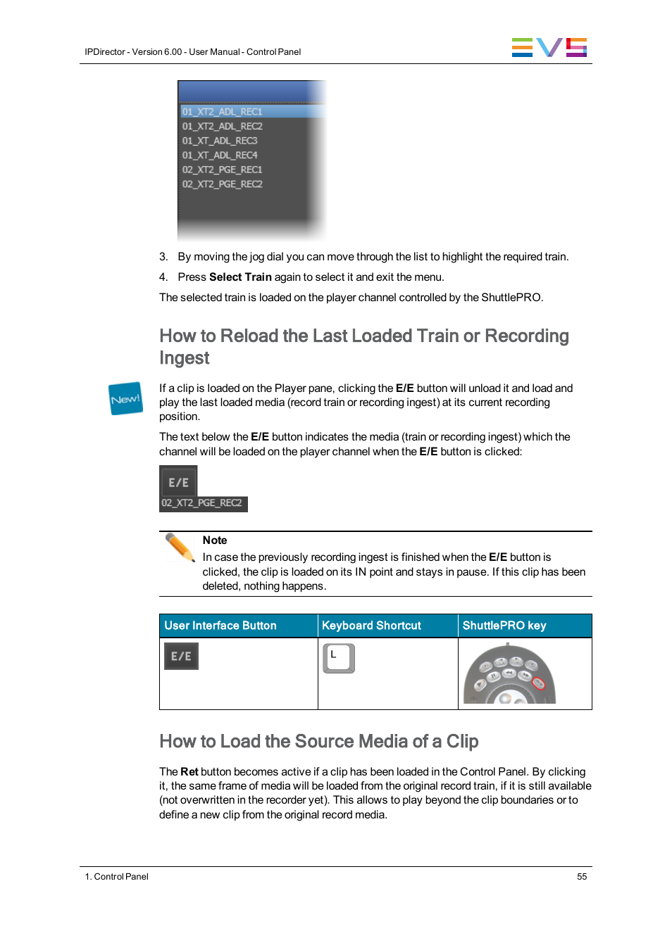 How to load the source media of a clip | EVS IPDirector Version 6.0 - November 2012 Part 5 User's Manual User Manual | Page 65 / 110