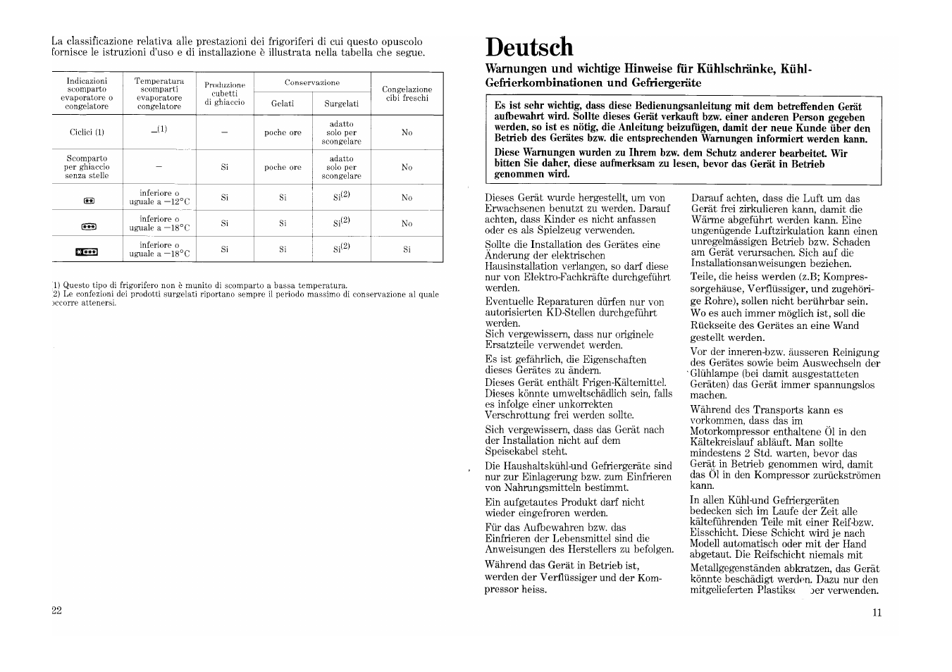 Deutsch | Zanussi ZN 230 / 2 T User Manual | Page 11 / 16