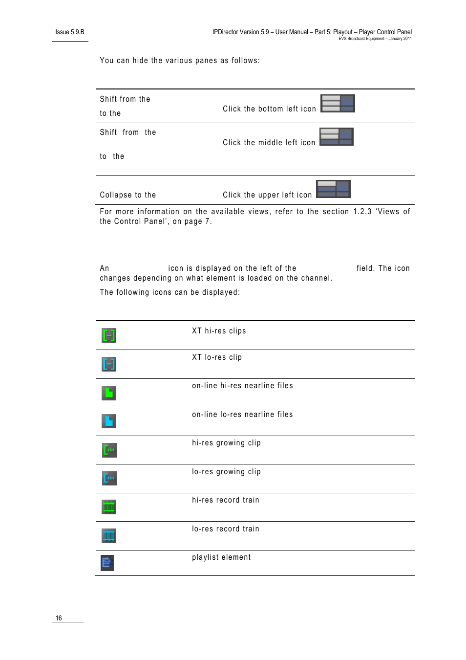 Element type icon | EVS IPDirector Version 5.9 - January 2011 Part 5 User’s Manual User Manual | Page 27 / 106