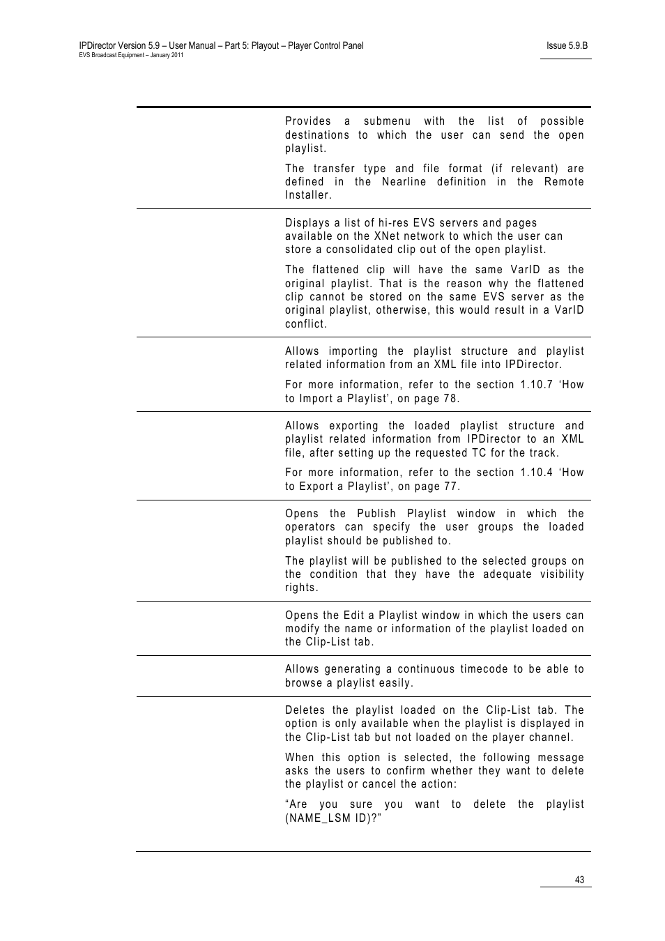 EVS IPDirector Version 5.9 - January 2011 Part 5 User’s Manual User Manual | Page 54 / 106