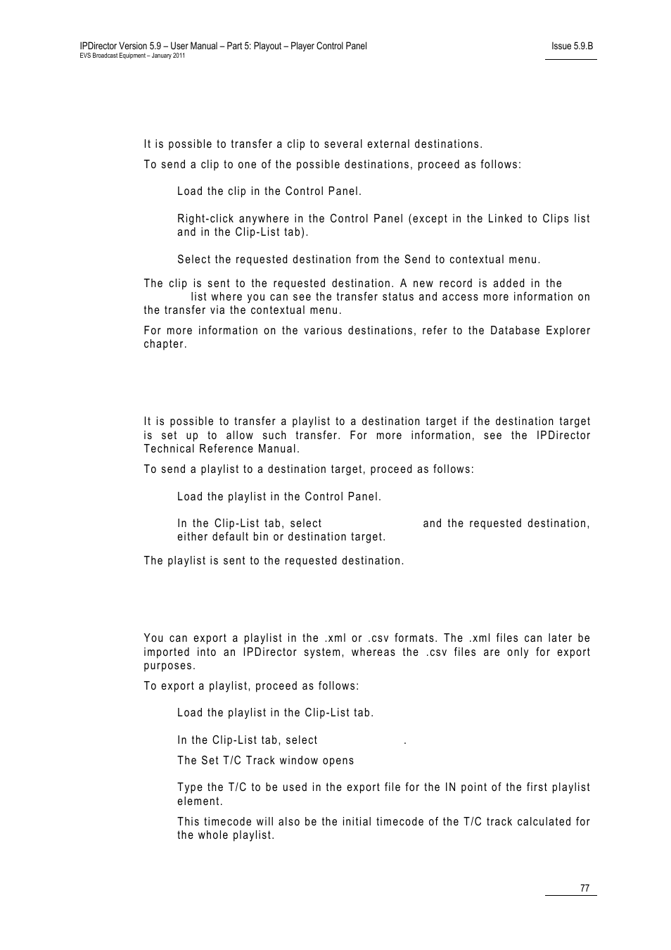 2 how to send a clip to an external destination, 4 how to export a playlist, Using keywords & metadata | Adding keywords to a clip or playlist, 4 ‘how to export a playlist’, on | EVS IPDirector Version 5.9 - January 2011 Part 5 User’s Manual User Manual | Page 88 / 106