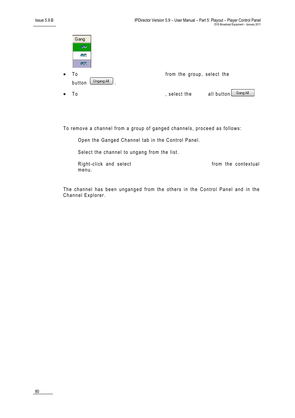 4 how to remove a channel from the group, How to send a clip to an external destination, How to send a playlist to an external destination | How to export a playlist, How to remove a channel from the group, Ow to, Emove a, Hannel from the, Roup | EVS IPDirector Version 5.9 - January 2011 Part 5 User’s Manual User Manual | Page 91 / 106