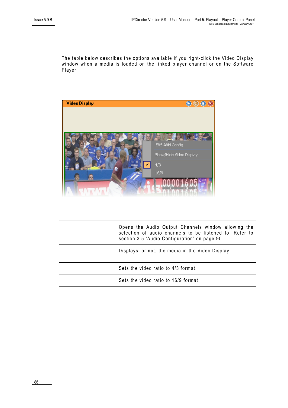 4 video display options, 1 video display linked to the player channel, Ideo | Isplay, Inked to the, Layer, Hannel | EVS IPDirector Version 5.9 - January 2011 Part 5 User’s Manual User Manual | Page 99 / 106