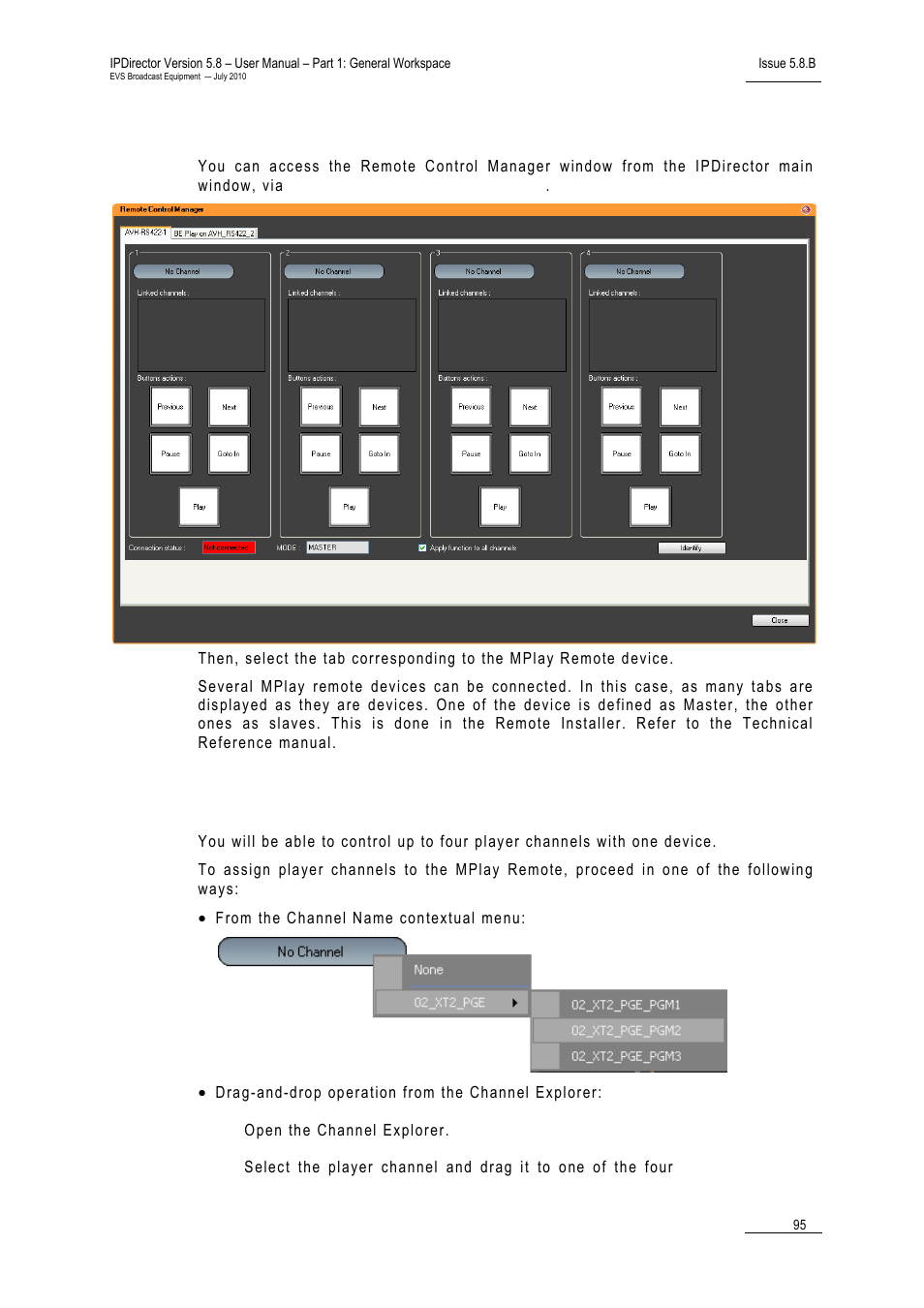 Mplay remote configuration, How to assign player channels | EVS IPDirector Version 5.8 - July 2010 Part 1 User's Manual User Manual | Page 106 / 133