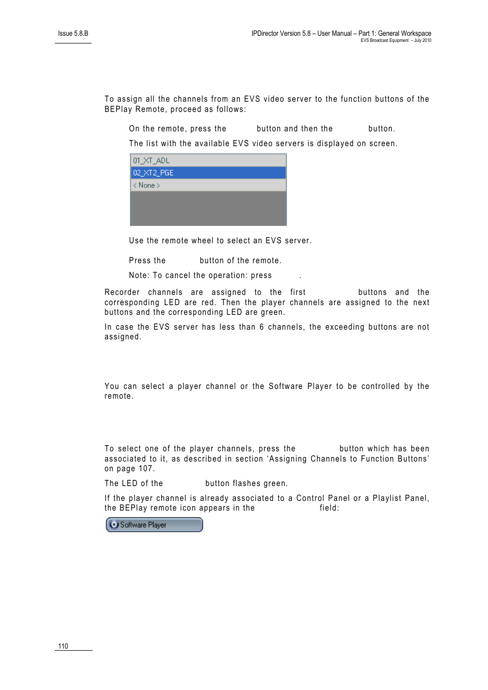 Selecting a player, Selecting a player channel | EVS IPDirector Version 5.8 - July 2010 Part 1 User's Manual User Manual | Page 121 / 133