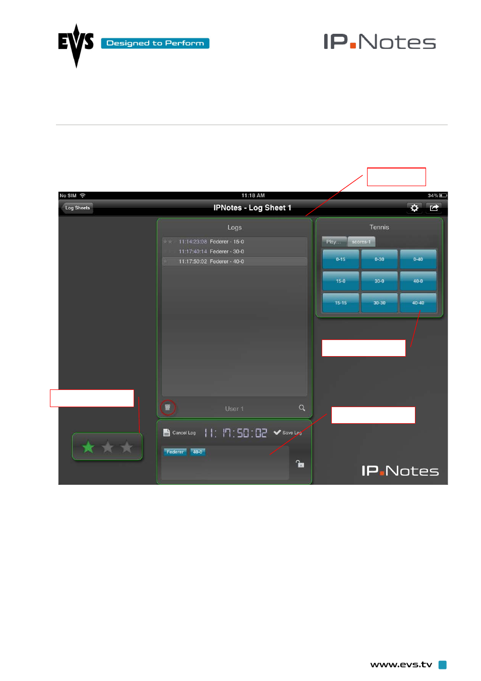 Interface | EVS IPNotes User Manual | Page 5 / 6
