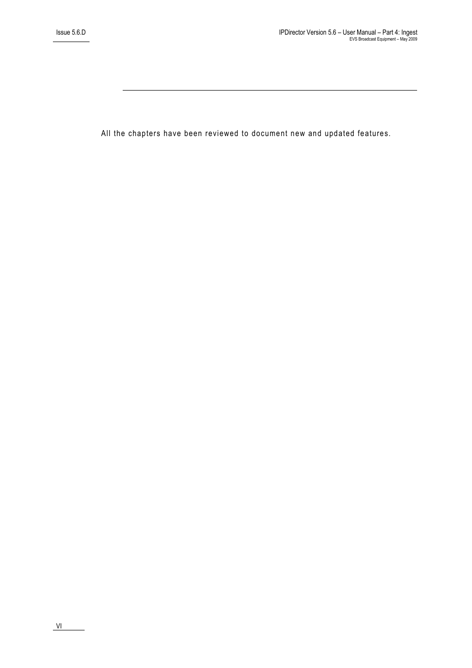 Status on chapters updates for ipdirector v 5.6, What’s new | EVS IPDirector Version 5.6 - May 2009 Part 4 User's Manual User Manual | Page 7 / 81