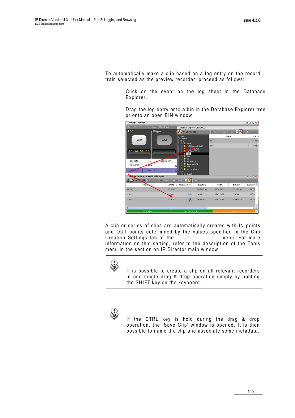Ow to, Utomatic, Lips | Ased on a, Ogged, Vent | EVS IPDirector Version 4.3 - October 2007 Part 2 User's Manual User Manual | Page 122 / 143