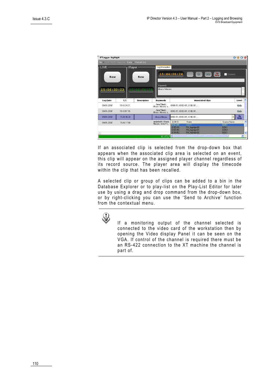 9 how to recall an associated clip, How to recall an associated clip, Ow to | Ecall an, Ssociated | EVS IPDirector Version 4.3 - October 2007 Part 2 User's Manual User Manual | Page 123 / 143