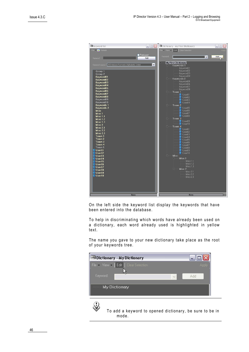 2 how to create a dictionary, How to create a dictionary, Ow to | Reate a, Ictionary | EVS IPDirector Version 4.3 - October 2007 Part 2 User's Manual User Manual | Page 59 / 143