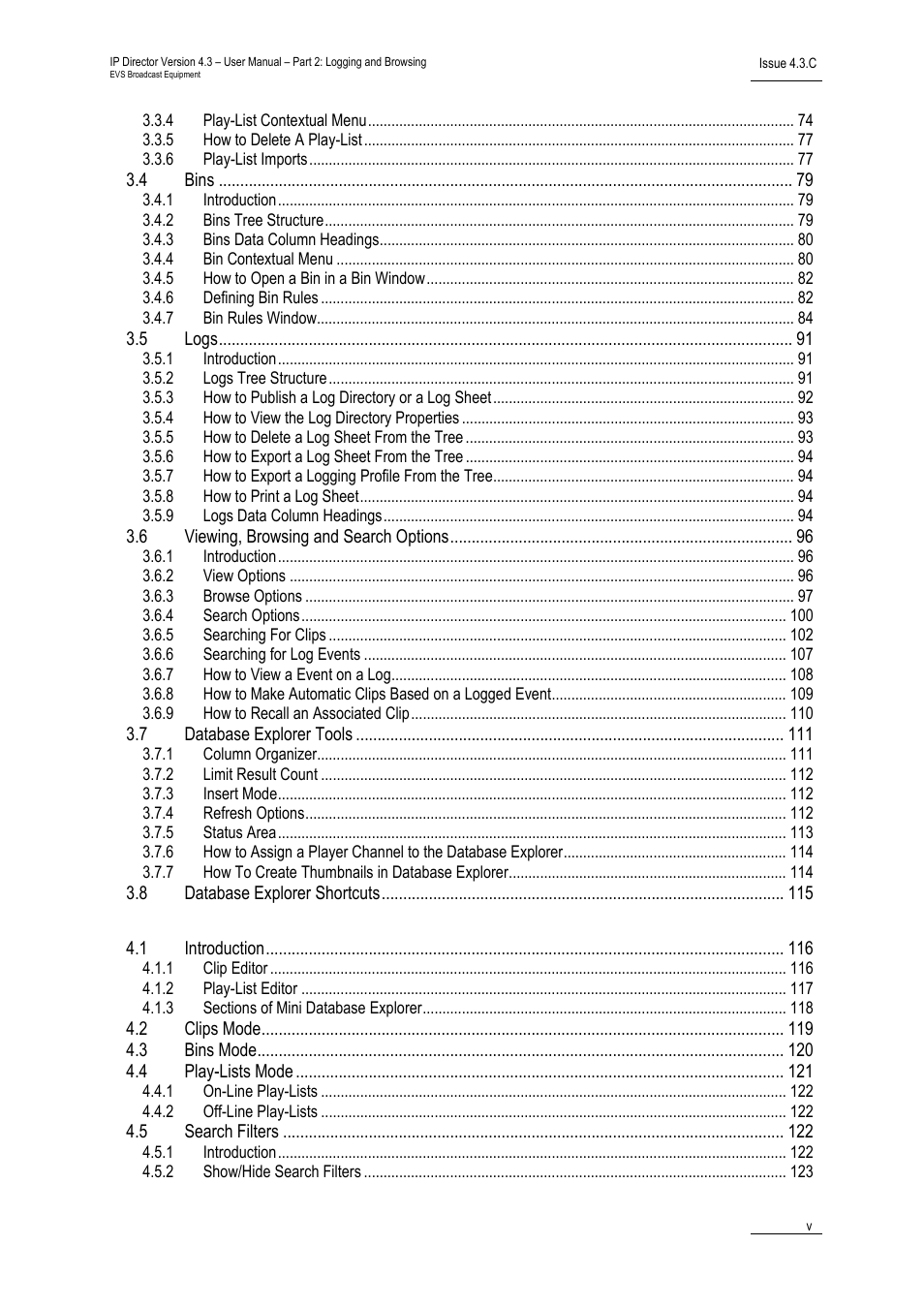 Mini database explorer | EVS IPDirector Version 4.3 - October 2007 Part 2 User's Manual User Manual | Page 6 / 143