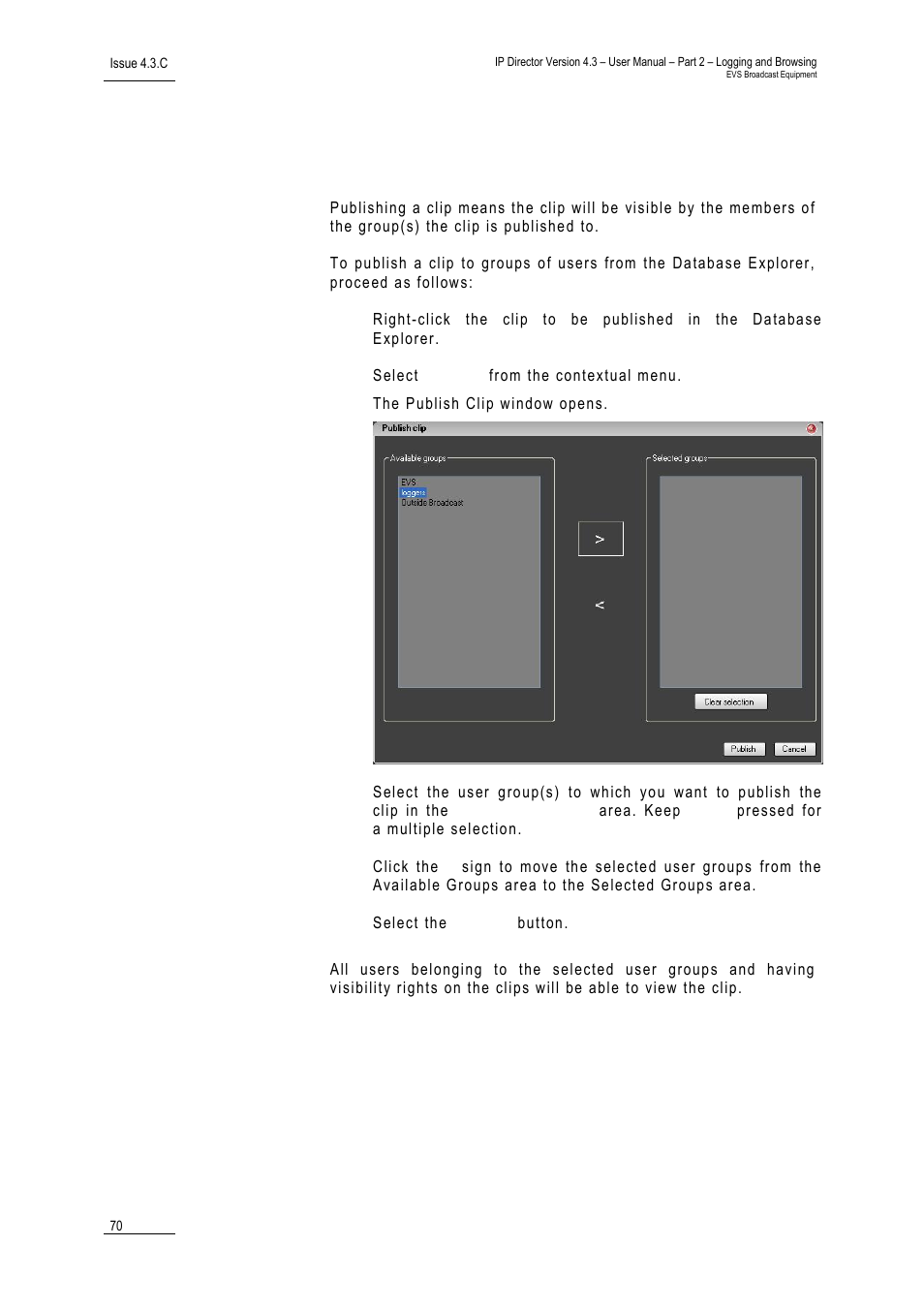 18 how to publish a clip, How to publish a clip, 18 h | Ow to, Ublish a | EVS IPDirector Version 4.3 - October 2007 Part 2 User's Manual User Manual | Page 83 / 143