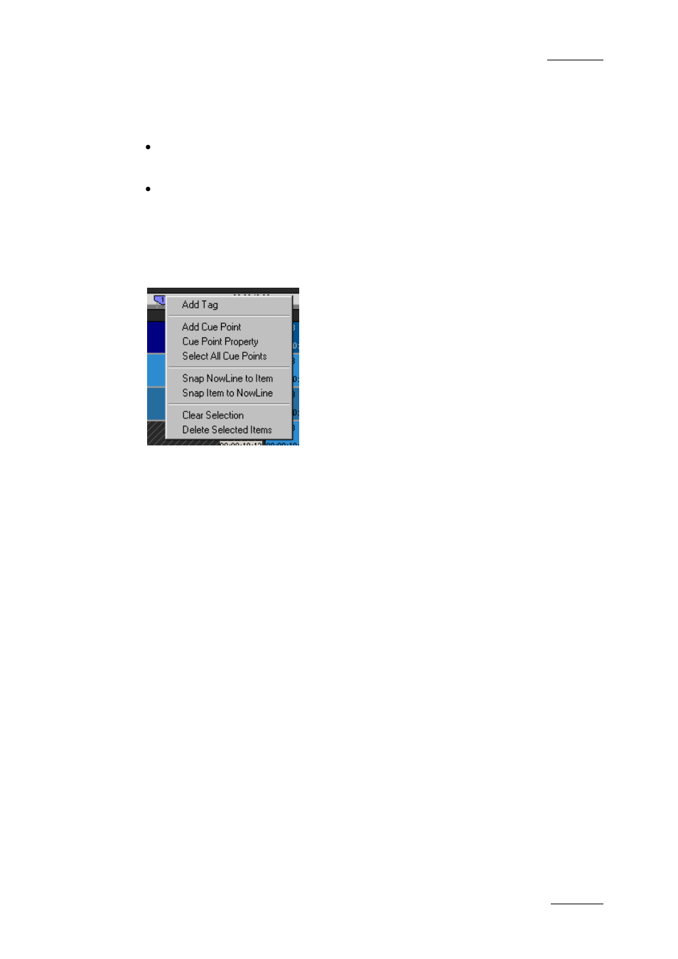 3 how to go to and select cue points, 4 contextual menu for cue points, How to go to and select cue points | Contextual menu for cue points | EVS XEDIO CleanEdit Version 4.2 - June 2012 User Manual User Manual | Page 143 / 252