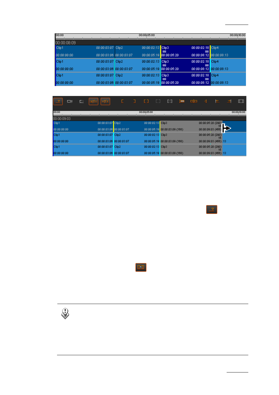 4 extending a clip with a still frame, Extending a clip with a still frame, N 7.9.4 ‘extending a clip with a | Still frame, Age 133, On 7.9.4 ‘extending a clip with a still, Frame, E 133, Xtending a, Lip with a | EVS XEDIO CleanEdit Version 4.2 - June 2012 User Manual User Manual | Page 147 / 252