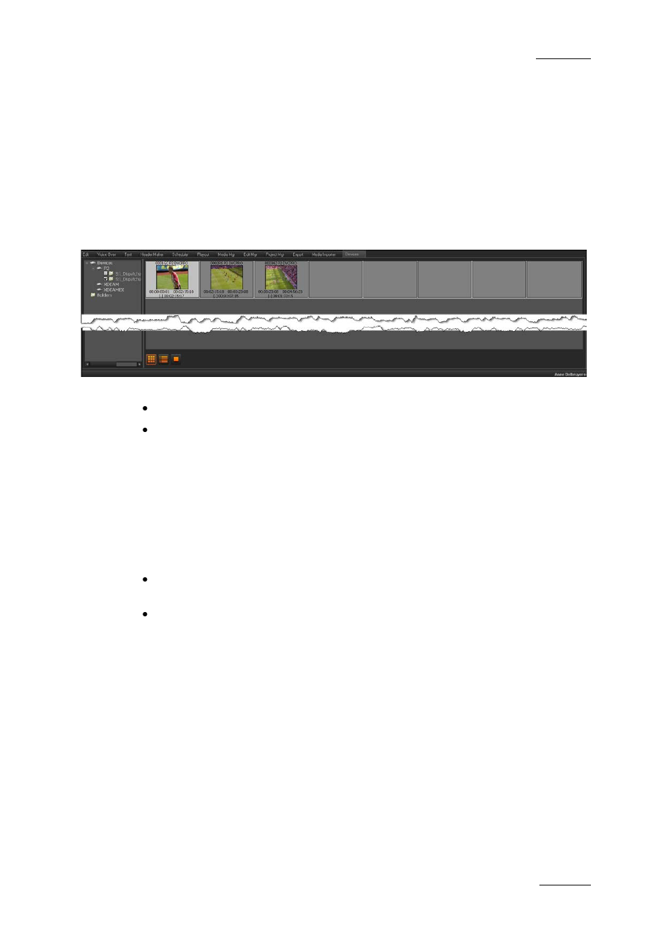 3 thumbnail view in the workspace area, Purpose, Overview | Selecting techniques, Thumbnail view in the workspace area, Humbnail, Iew in the, Orkspace | EVS XEDIO CleanEdit Version 4.2 - June 2012 User Manual User Manual | Page 179 / 252
