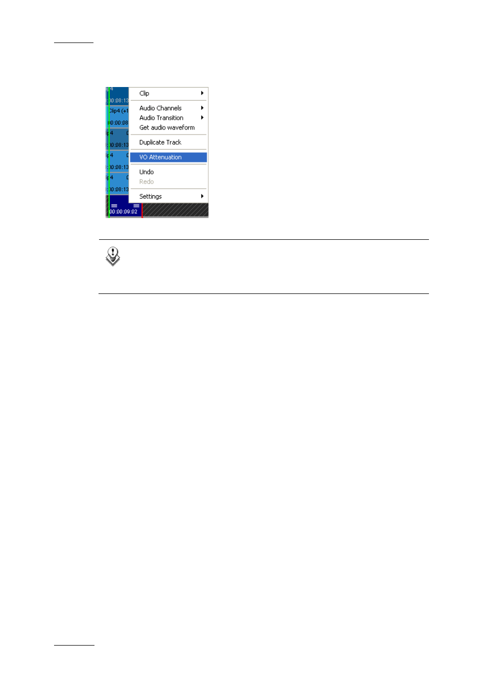 Attenuating other tracks when using voiceover, E 196) | EVS XEDIO CleanEdit Version 4.2 - June 2012 User Manual User Manual | Page 210 / 252