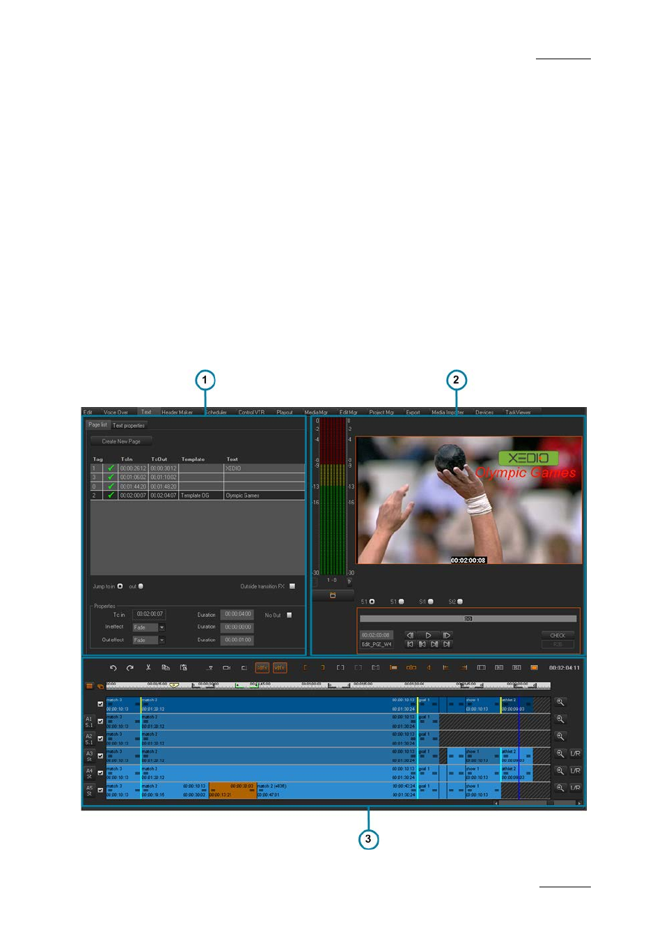 3 adding integrated text and graphics, 1 introduction, 2 text tab overview | Adding integrated text and graphics, Introduction, Text tab overview, 3 ‘adding integrated text and, Graphics | EVS XEDIO CleanEdit Version 4.2 - June 2012 User Manual User Manual | Page 217 / 252