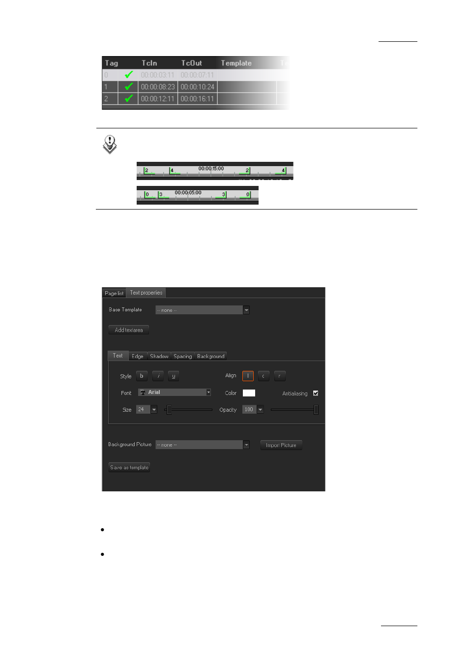 5 adding text and graphics to the edit, Adding text and graphics to the edit, Ge 205) | Dding, Ext and, Raphics to the | EVS XEDIO CleanEdit Version 4.2 - June 2012 User Manual User Manual | Page 219 / 252