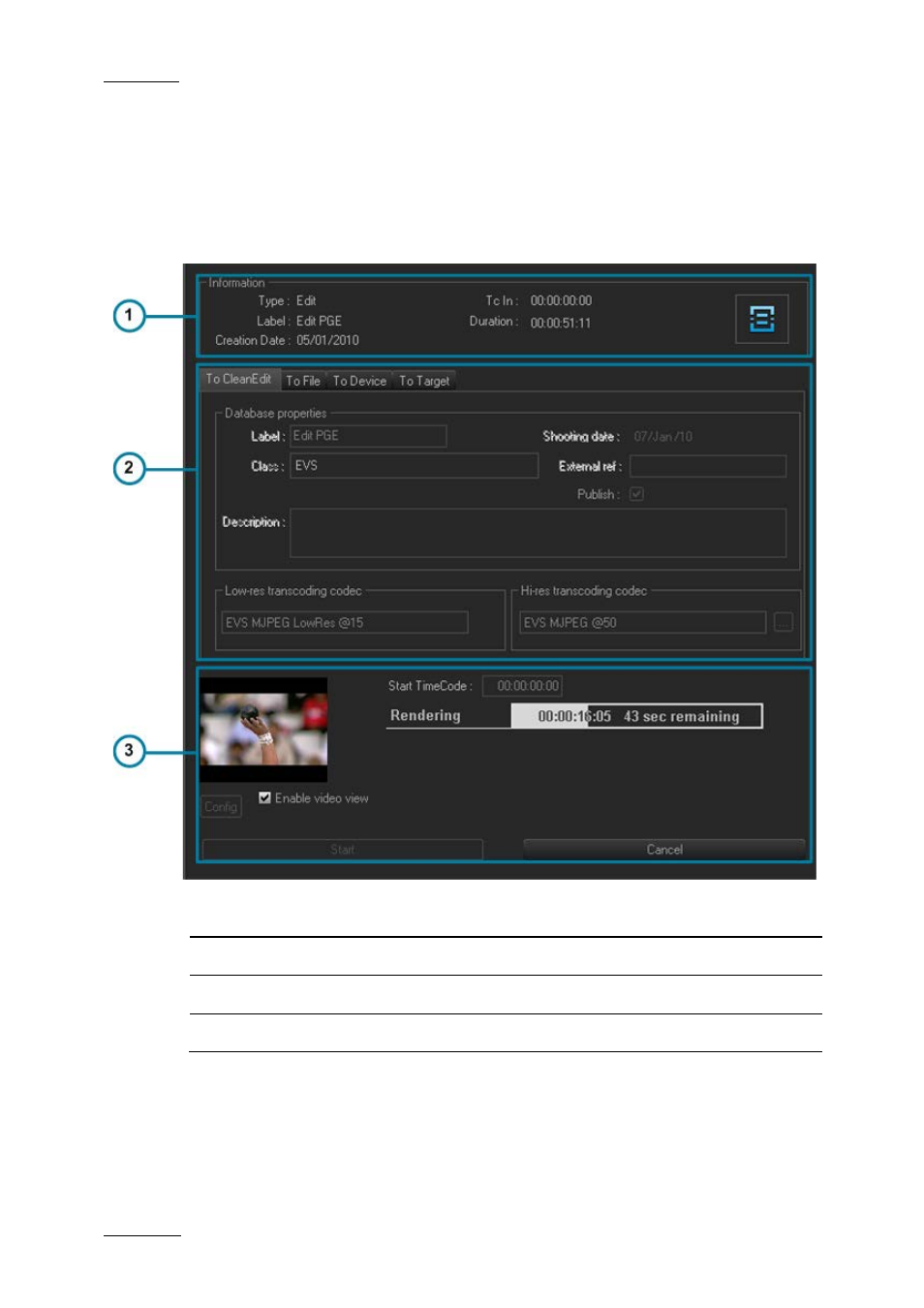 3 export tab, Overview, Information zone | Export tab, Xport | EVS XEDIO CleanEdit Version 4.2 - June 2012 User Manual User Manual | Page 238 / 252