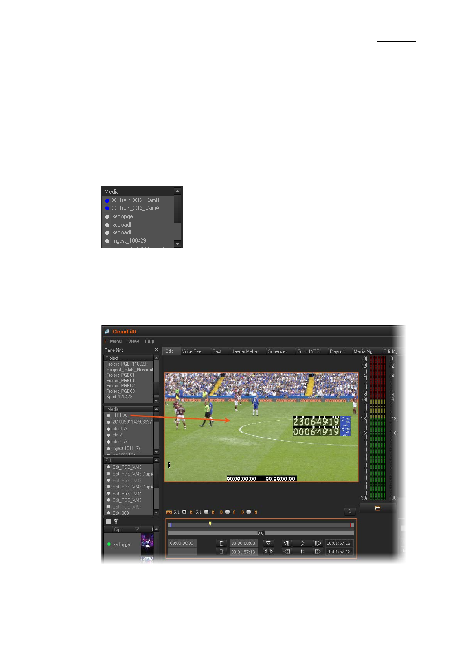 3 media zone, 1 introduction, 2 opening media in the player area | Media zone, Introduction, Opening media in the player area | EVS XEDIO CleanEdit Version 4.2 - June 2012 User Manual User Manual | Page 57 / 252