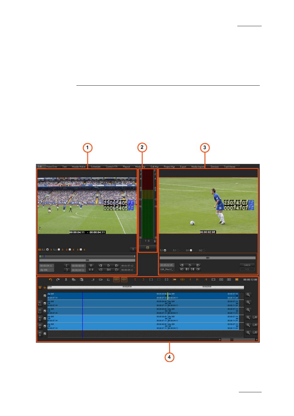 Main workspace for editing, 1 edit tab overview, Edit tab overview | 6 ‘main workspace for editing | EVS XEDIO CleanEdit Version 4.2 - June 2012 User Manual User Manual | Page 71 / 252