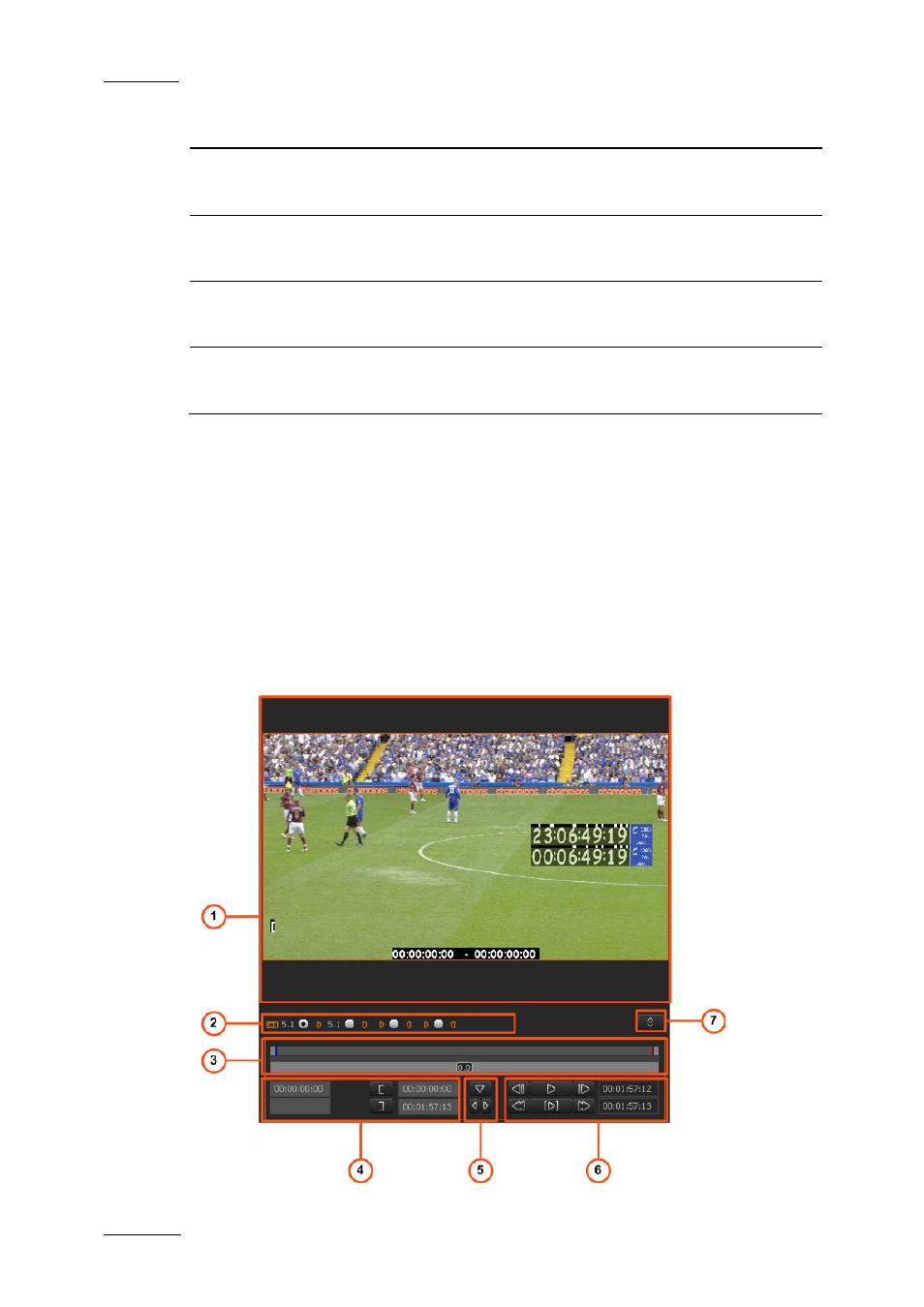 2 player area, 1 overview, Player area | Overview, Verview | EVS XEDIO CleanEdit Version 4.2 - June 2012 User Manual User Manual | Page 72 / 252