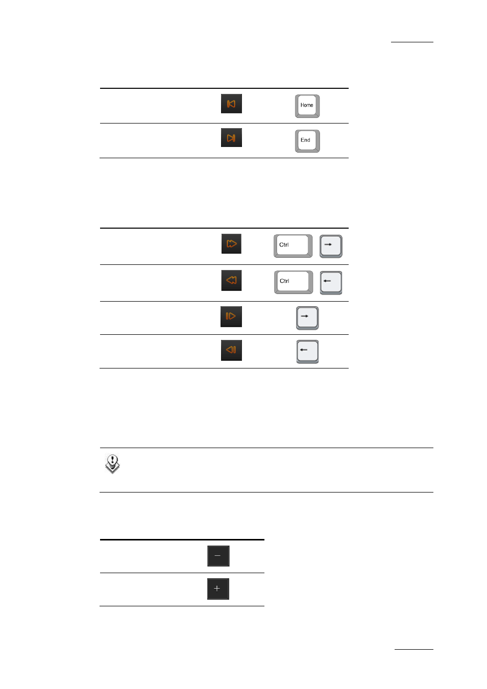 Controls specific to the media player, Controls specific to the virtual media player | EVS XEDIO Browse Version 4.1 - December 2011 User Manual User Manual | Page 13 / 39