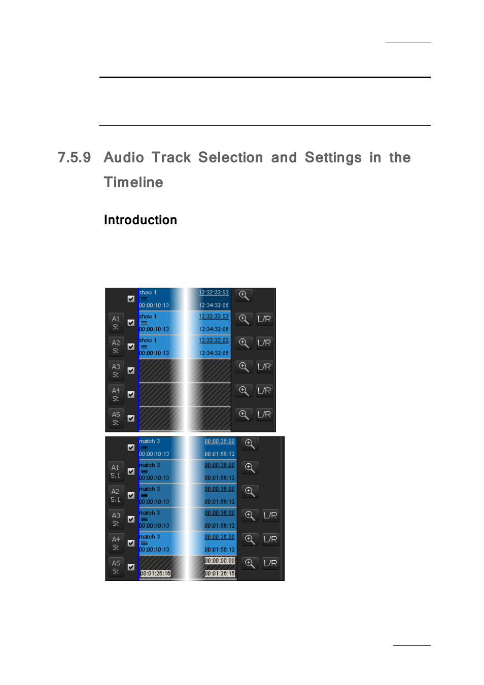 Introduction, Audio track selection and settings in the timeline, Ge 99 | EVS IPDirector IPD XEDIO PLUGIN Version 6.0 - January 2013 User Manual User Manual | Page 109 / 222