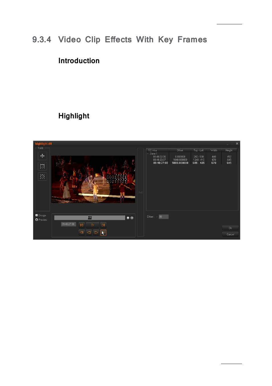 4 video clip effects with key frames, Introduction, Highlight | Video clip effects with key frames | EVS IPDirector IPD XEDIO PLUGIN Version 6.0 - January 2013 User Manual User Manual | Page 167 / 222