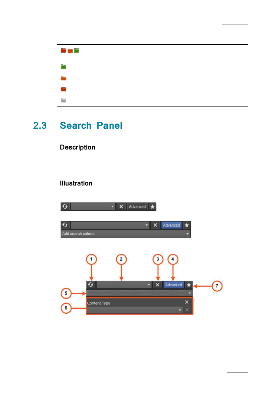 3 search panel, Description, Illustration | Search panel, 3 ‘search panel’ o, Ge 7 | EVS IPDirector IPD XEDIO PLUGIN Version 6.0 - January 2013 User Manual User Manual | Page 17 / 222