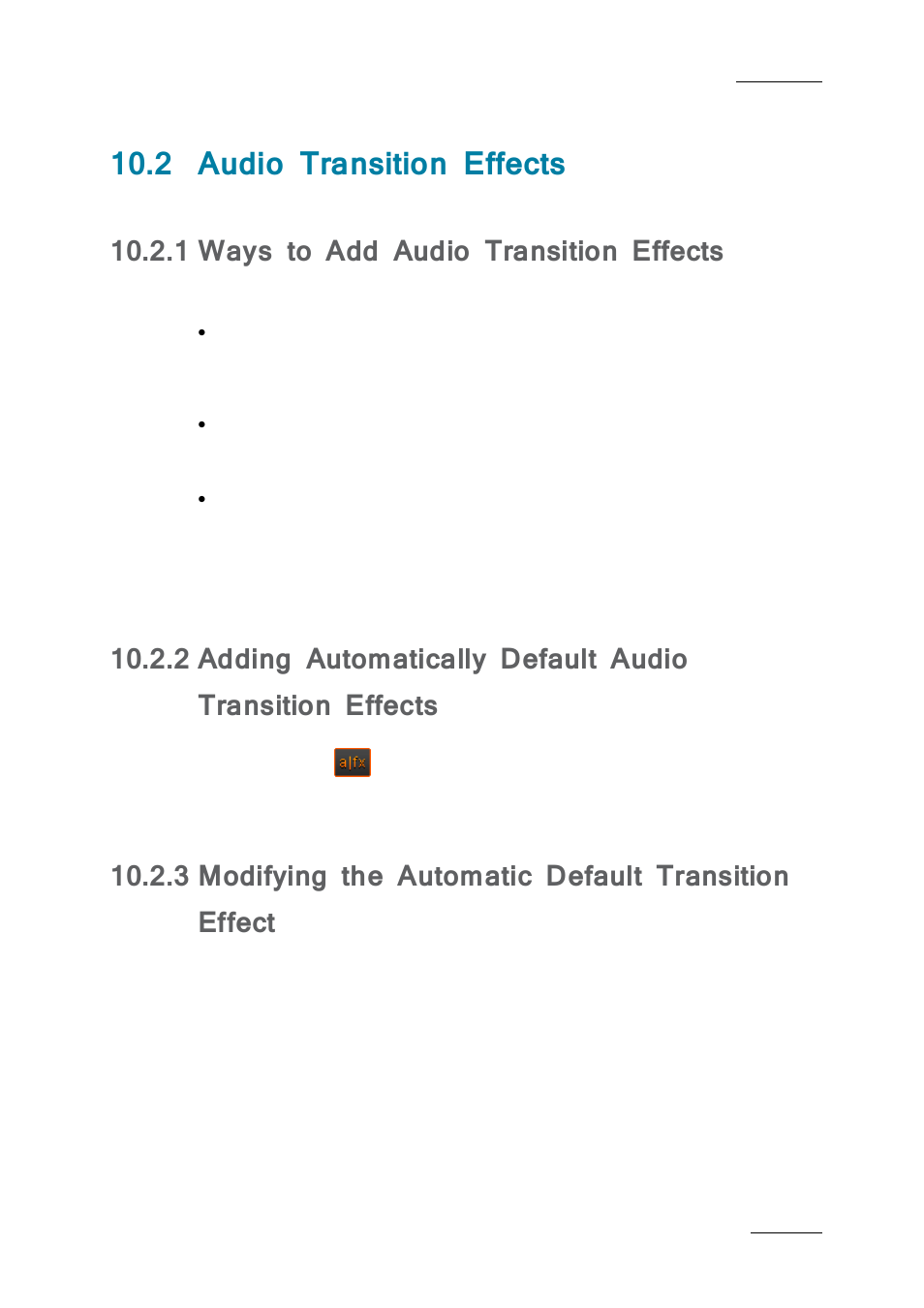 2 audio transition effects, 1 ways to add audio transition effects, Audio transition effects | Ways to add audio transition effects, Modifying the automatic default transition effect | EVS IPDirector IPD XEDIO PLUGIN Version 6.0 - January 2013 User Manual User Manual | Page 175 / 222