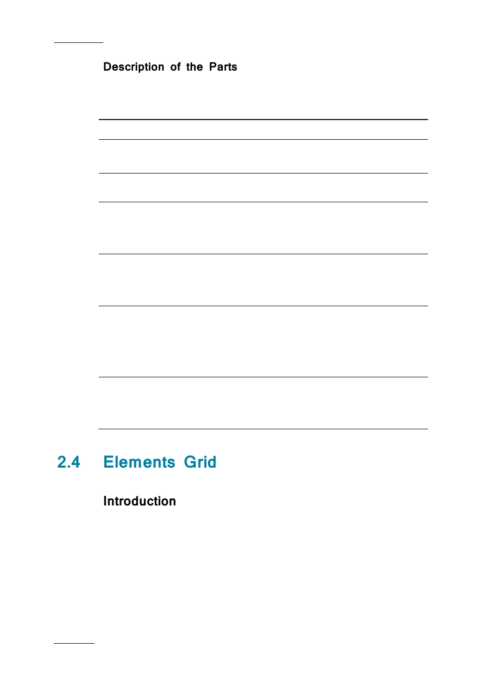 Description of the parts, 4 elements grid, Introduction | Elements grid, 4 ‘elements grid’ o | EVS IPDirector IPD XEDIO PLUGIN Version 6.0 - January 2013 User Manual User Manual | Page 18 / 222