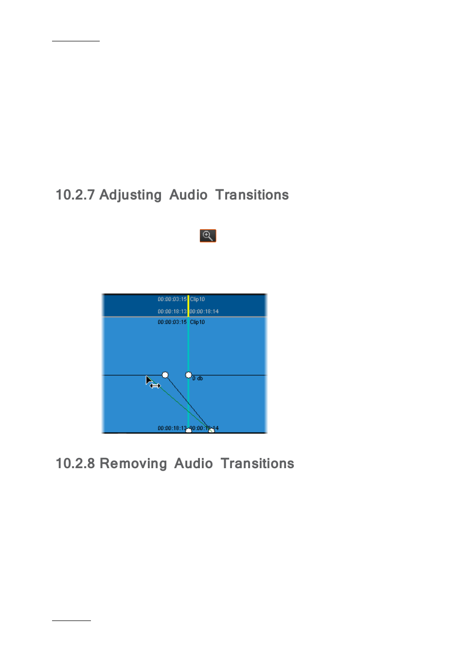 7 adjusting audio transitions, 8 removing audio transitions, Adjusting audio transitions | Removing audio transitions, Ee 10.2.7, Ge 170) | EVS IPDirector IPD XEDIO PLUGIN Version 6.0 - January 2013 User Manual User Manual | Page 180 / 222