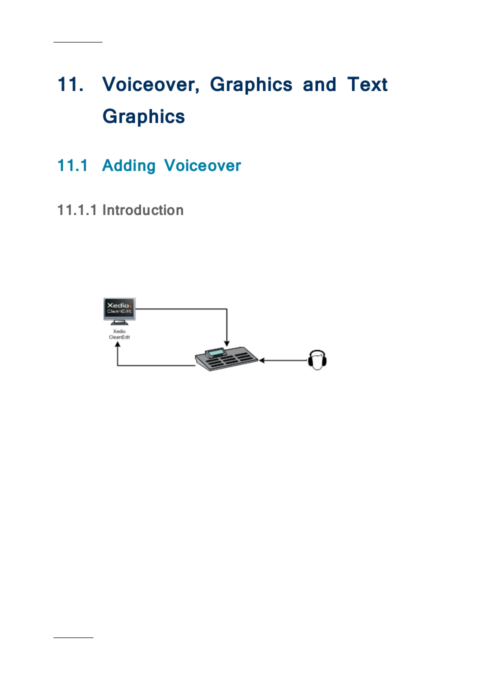 Voiceover, graphics and text graphics, 1 adding voiceover, 1 introduction | Oiceover, Raphics and, Raphics, Adding voiceover, Introduction | EVS IPDirector IPD XEDIO PLUGIN Version 6.0 - January 2013 User Manual User Manual | Page 188 / 222