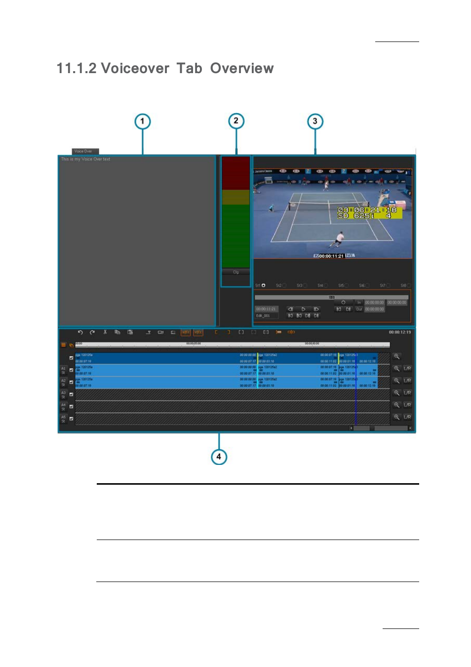 2 voiceover tab overview, Voiceover tab overview | EVS IPDirector IPD XEDIO PLUGIN Version 6.0 - January 2013 User Manual User Manual | Page 189 / 222