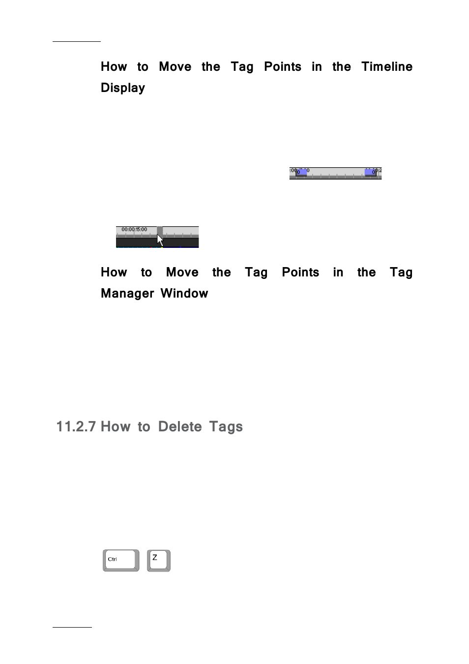 How to move the tag points in the timeline display, 7 how to delete tags, How to delete tags | 7 ’how to delete tags, Age 190 | EVS IPDirector IPD XEDIO PLUGIN Version 6.0 - January 2013 User Manual User Manual | Page 200 / 222