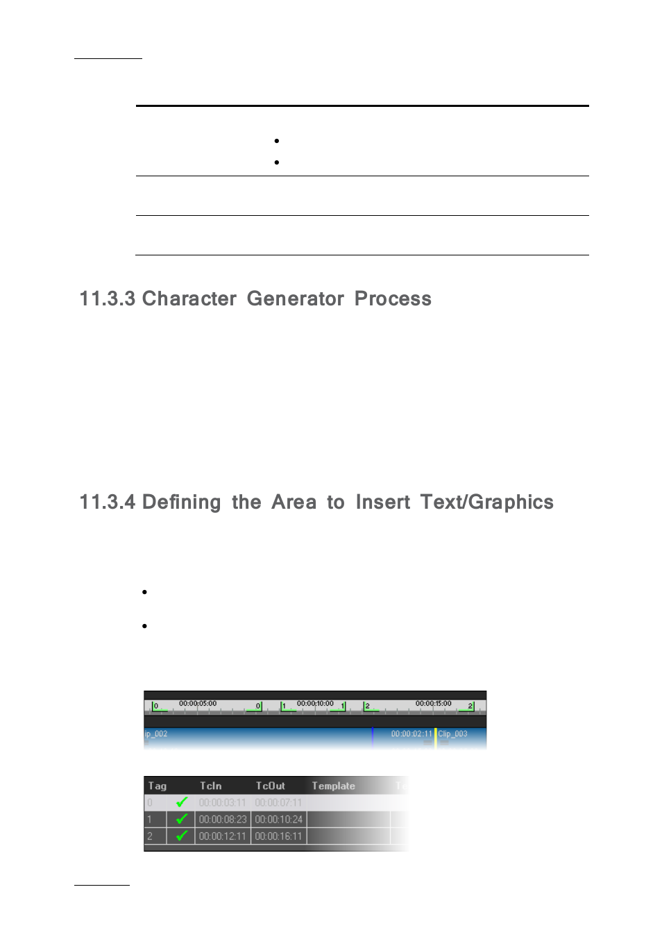 3 character generator process, 4 defining the area to insert text/graphics, Character generator process | Defining the area to insert text/graphics | EVS IPDirector IPD XEDIO PLUGIN Version 6.0 - January 2013 User Manual User Manual | Page 202 / 222
