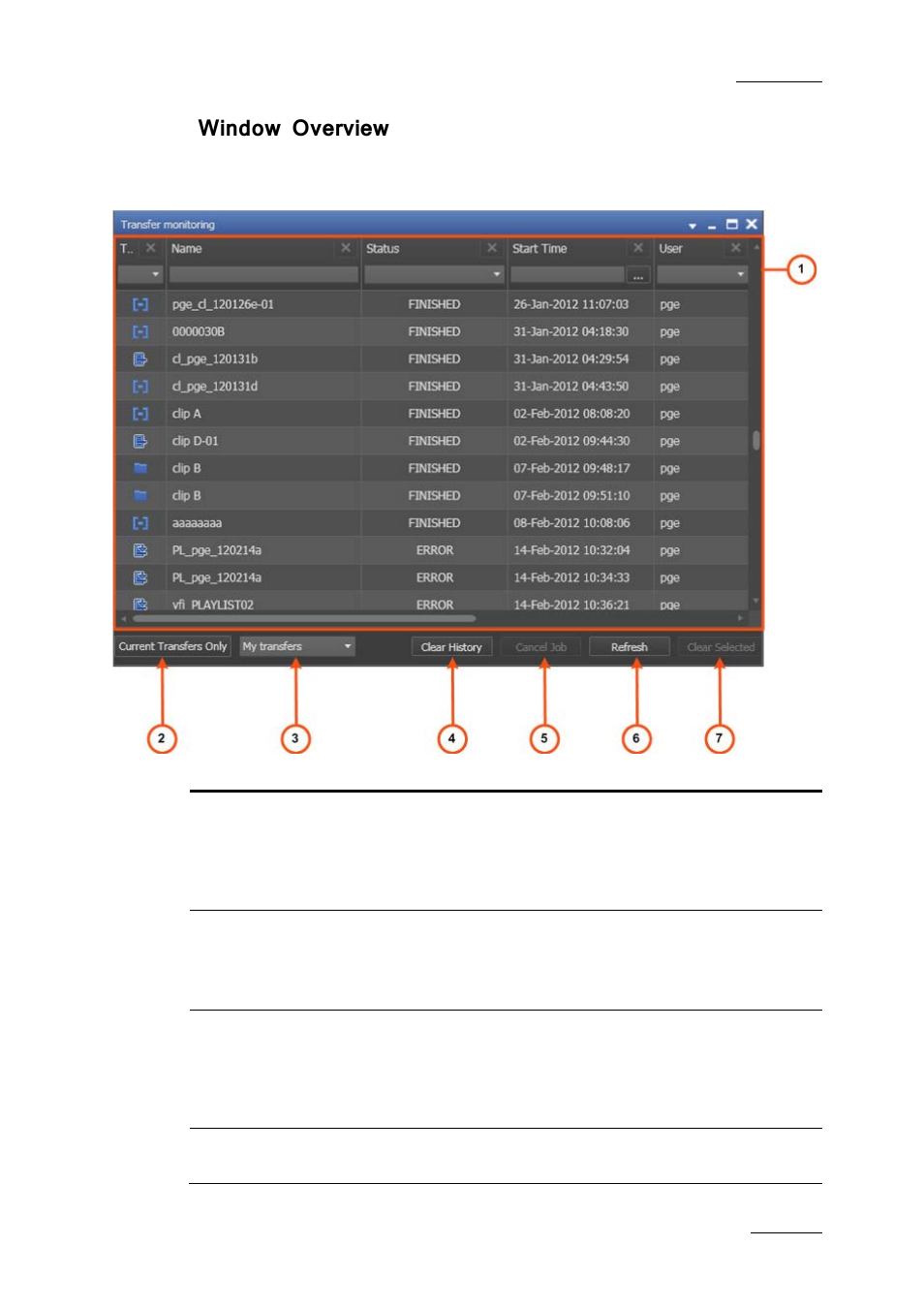 Window overview | EVS IPDirector IPD XEDIO PLUGIN Version 6.0 - January 2013 User Manual User Manual | Page 23 / 222