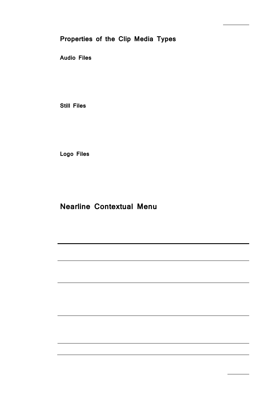 Properties of the clip media types, Audio files, Still files | Logo files, Nearline contextual menu | EVS IPDirector IPD XEDIO PLUGIN Version 6.0 - January 2013 User Manual User Manual | Page 55 / 222