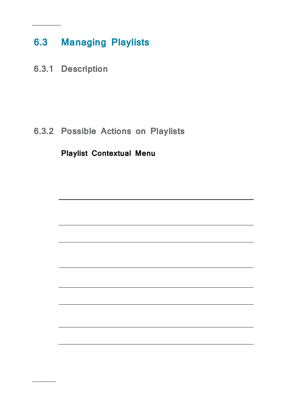 3 managing playlists, 1 description, 2 possible actions on playlists | Playlist contextual menu, Managing playlists, Description, Possible actions on playlists | EVS IPDirector IPD XEDIO PLUGIN Version 6.0 - January 2013 User Manual User Manual | Page 58 / 222